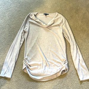 Cowl neck, ruched siding, bone colored Banana Republic shirt